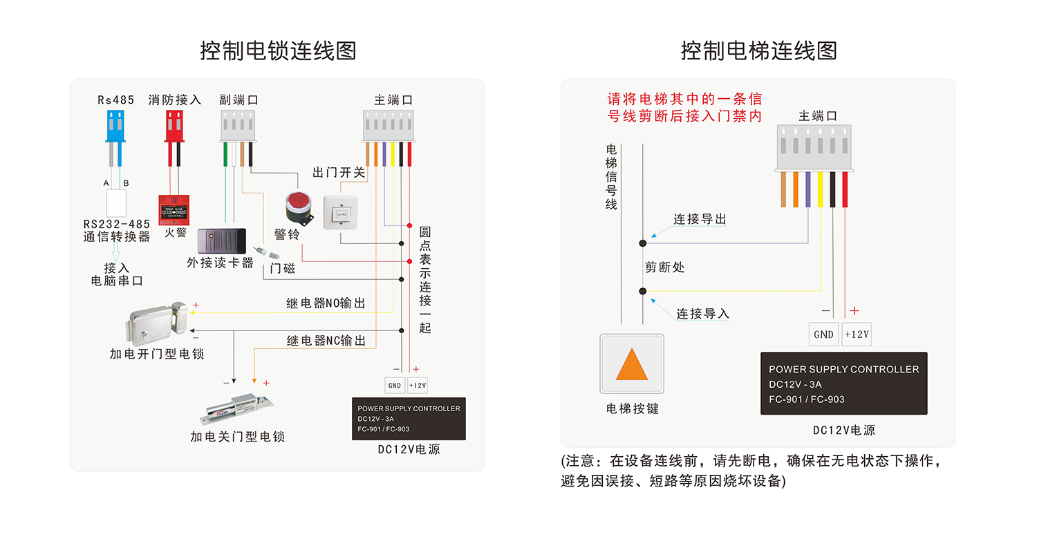 红外门禁连线图